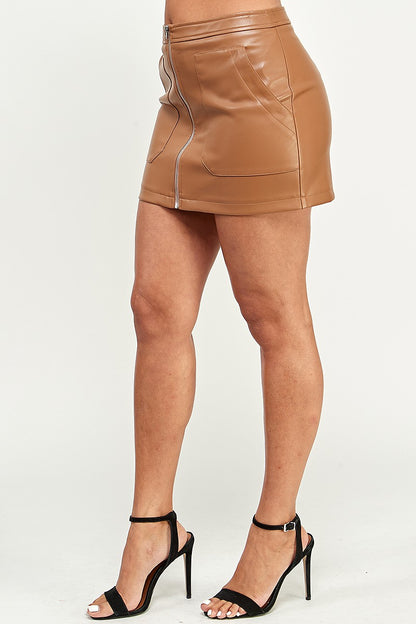 Zena Zip Up Mini Skirt