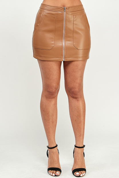 Zena Zip Up Mini Skirt