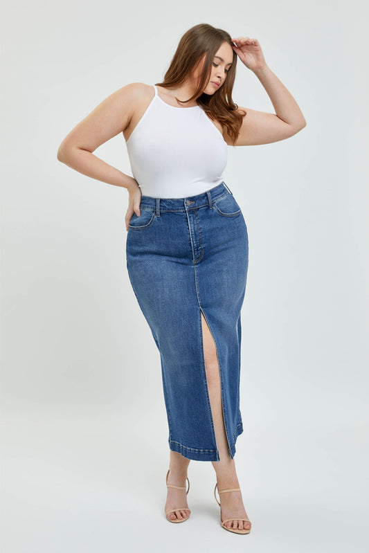 Aria Denim Midi Skirt