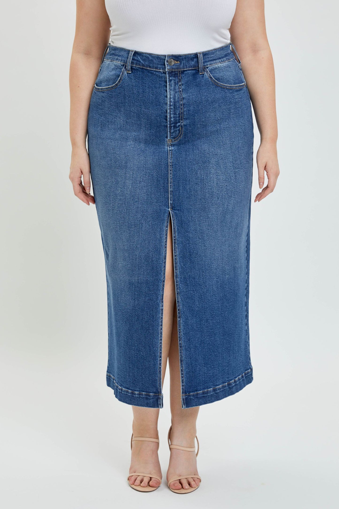 Aria Denim Midi Skirt