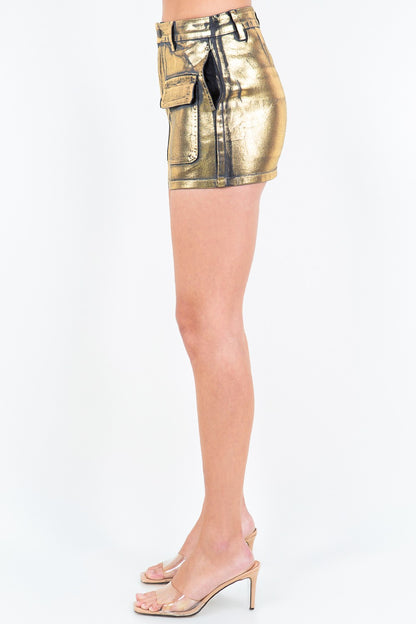 Drew Metallic Mini Skirt