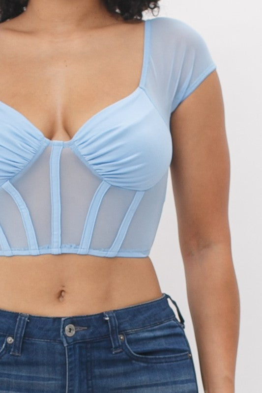 Mesh Corset Style Crop Top