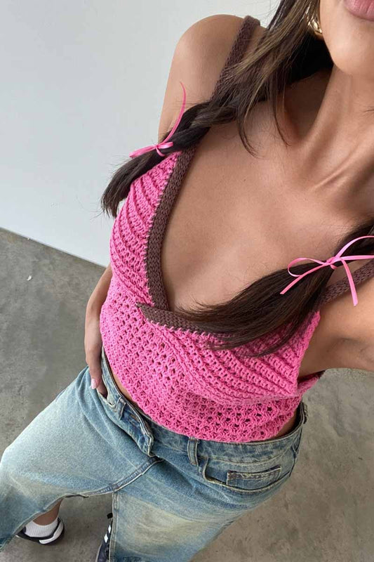 Connie Crochet Knit Top