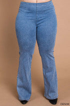 Enzyme Washed Denim Boot Cut Pants