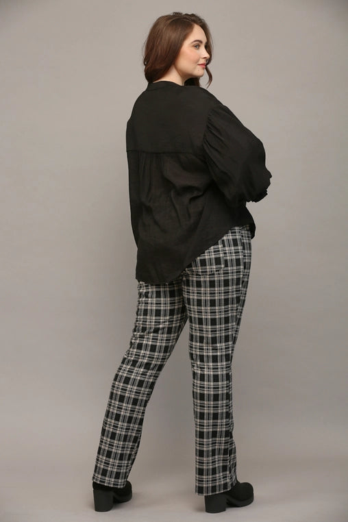 La Flare Plaid Pants